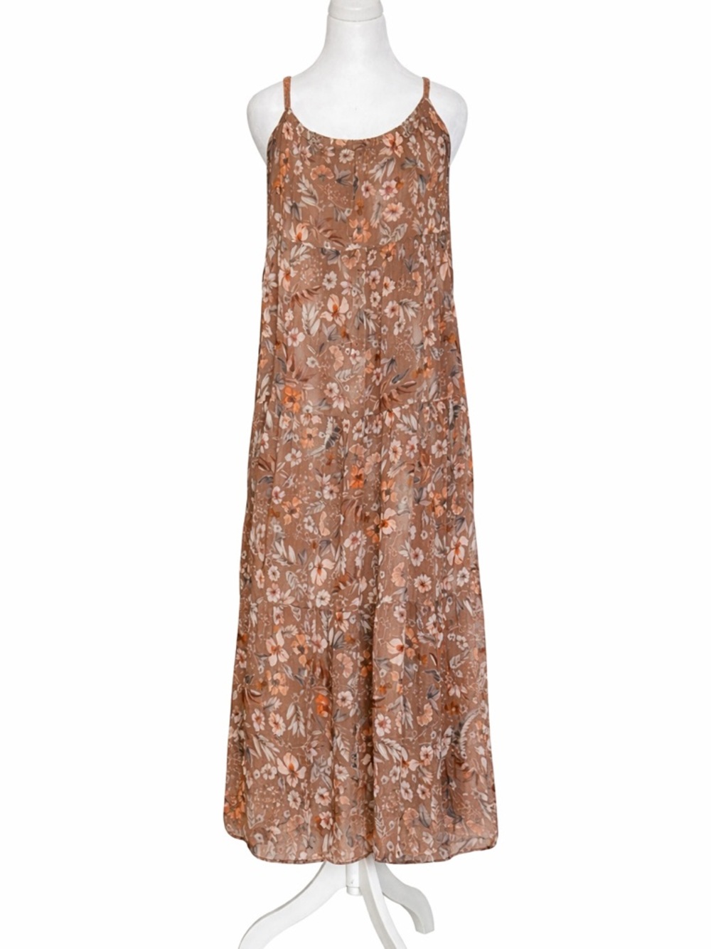Elena Baldi Women’s Small Boho Floral Tiered Maxi Dress Lightweight Italy